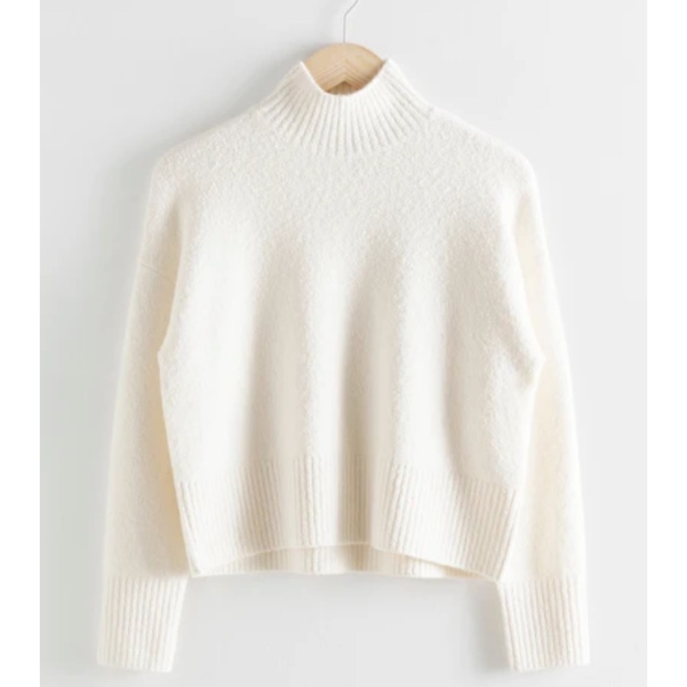 &otherstories white cropped mock neck sweater